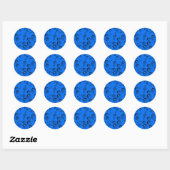 Blauwe waterdruppels ronde sticker (Vel)