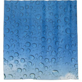 Blauwe waterdruppels — Showgordijn Douchegordijn (Voorkant)