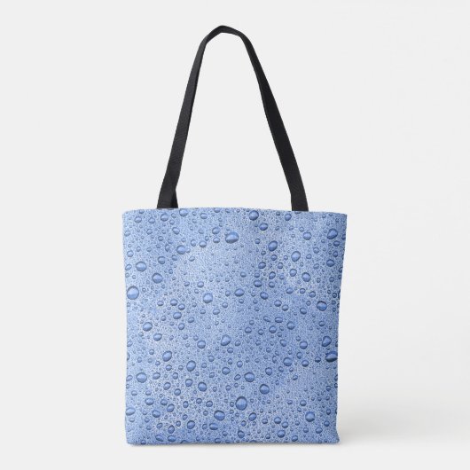 Blauwe waterdruppels tote bag (Achterkant)