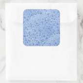 Blauwe waterdruppels vierkante sticker (Tas)