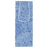 Blauwe waterdruppels wijn cadeautas (Voorkant)