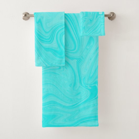 Blauwe waterdruppels Zomer Pool Birthday Party Bad Handdoek (Insitu)