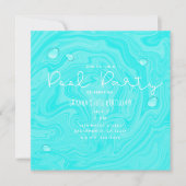 Blauwe waterdruppels Zomer Pool Birthday Party Kaart (Voorkant)