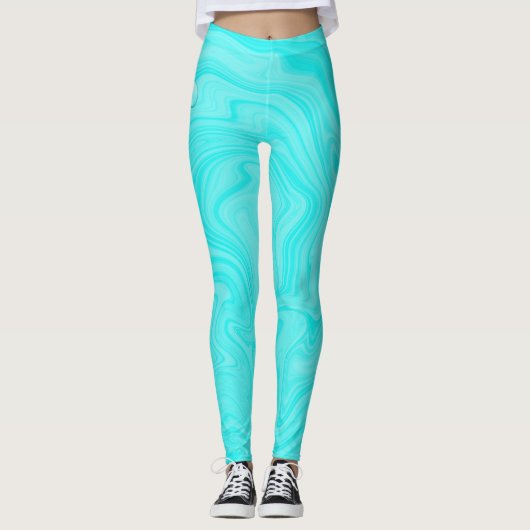 Blauwe waterdruppels Zomer Pool Birthday Party Leggings (Voorkant)