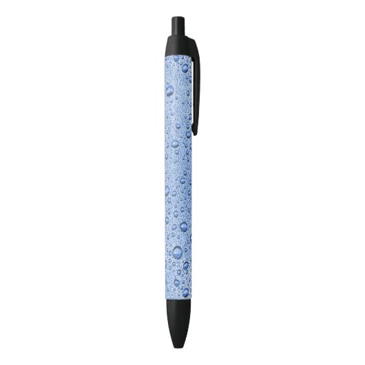 Blauwe waterdruppels zwarte inkt pen (Achterkant (Verticaal))