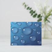 Blauwe waterdruppelstructuur briefkaart (Staand voorkant)