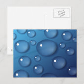 Blauwe waterdruppelstructuur briefkaart (Voorkant / Achterkant)