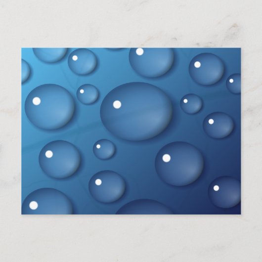 Blauwe waterdruppelstructuur briefkaart (Voorkant)