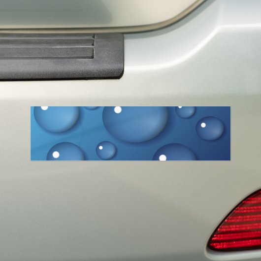 Blauwe waterdruppelstructuur bumpersticker (Op auto)