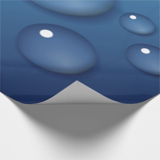 Blauwe waterdruppelstructuur cadeaupapier (Hoek)