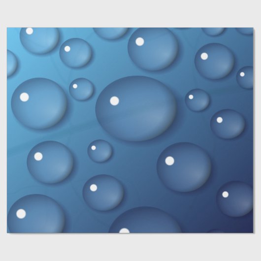 Blauwe waterdruppelstructuur cadeaupapier (Vlak)