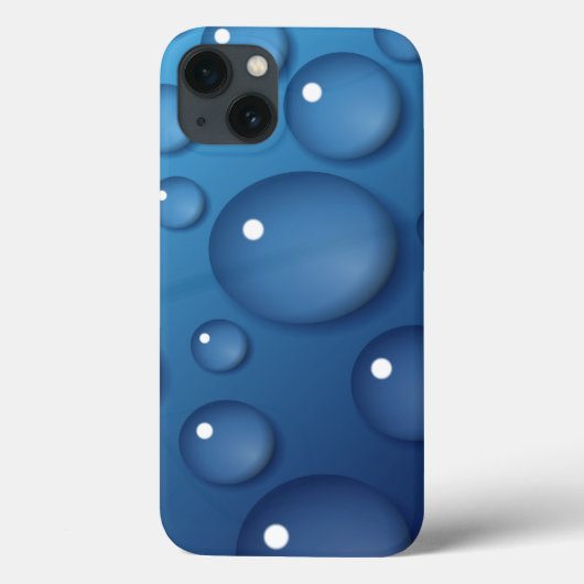 Blauwe waterdruppelstructuur Case-Mate iPhone case (Achterkant)