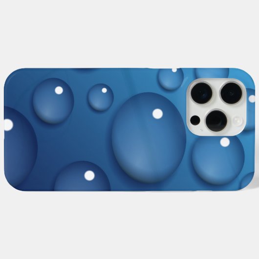 Blauwe waterdruppelstructuur Case-Mate iPhone case (Achterkant (horizontaal))