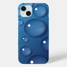 Blauwe waterdruppelstructuur iPhone 15 mini hoesje