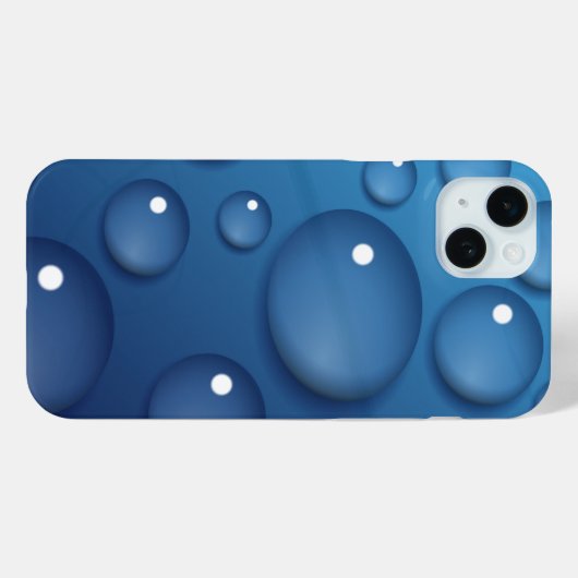 Blauwe waterdruppelstructuur Case-Mate iPhone case (Achterkant (horizontaal))