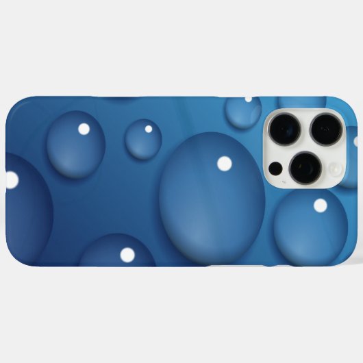 Blauwe waterdruppelstructuur Case-Mate iPhone case (Achterkant (horizontaal))