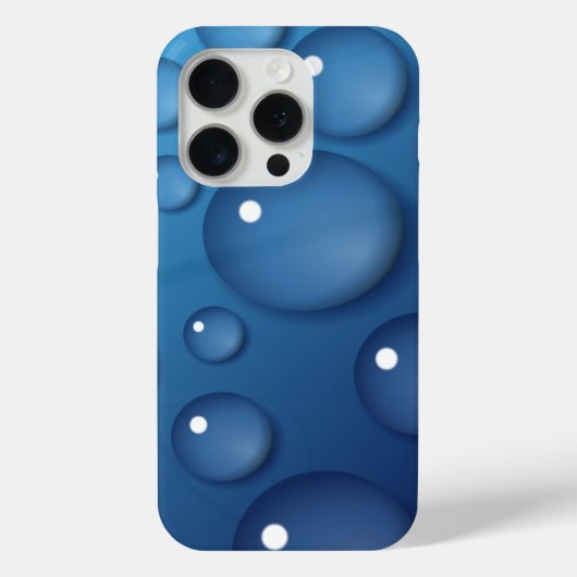 Blauwe waterdruppelstructuur Case-Mate iPhone case (Achterkant)