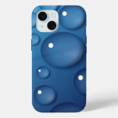 Blauwe waterdruppelstructuur Case-Mate iPhone case (Achterkant)