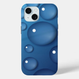 Blauwe waterdruppelstructuur iPhone 15 case