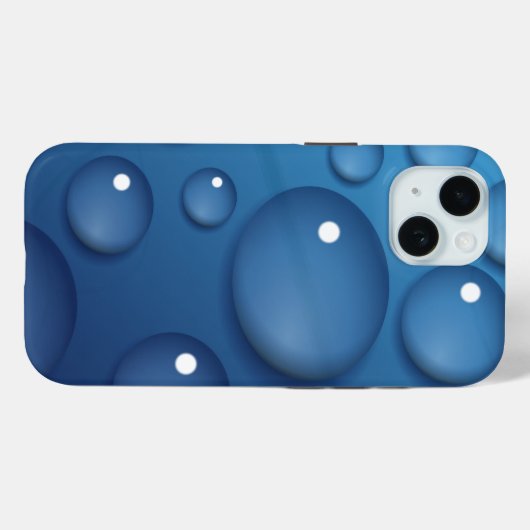 Blauwe waterdruppelstructuur Case-Mate iPhone case (Achterkant (horizontaal))
