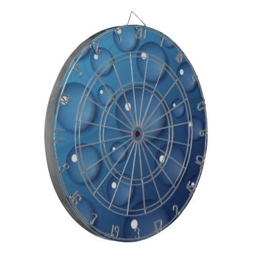 Blauwe waterdruppelstructuur dartbord (Voorkant Links)