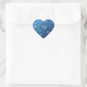 Blauwe waterdruppelstructuur hart sticker (Tas)