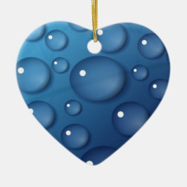 Blauwe waterdruppelstructuur keramisch ornament