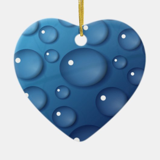 Blauwe waterdruppelstructuur keramisch ornament (Voorkant)