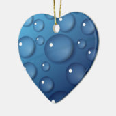 Blauwe waterdruppelstructuur keramisch ornament (Links)
