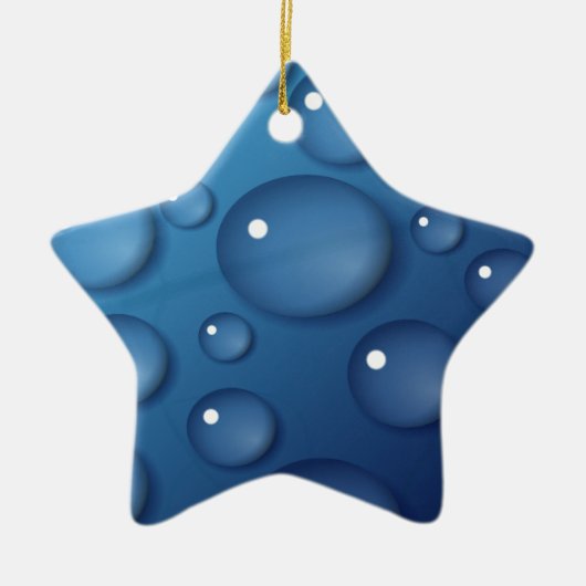 Blauwe waterdruppelstructuur keramisch ornament (Voorkant)