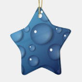 Blauwe waterdruppelstructuur keramisch ornament (Links)