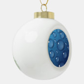Blauwe waterdruppelstructuur keramische bal ornament (Links)