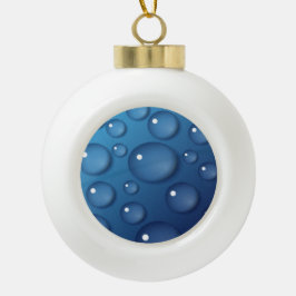 Blauwe waterdruppelstructuur keramische bal ornament