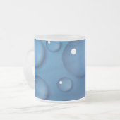 Blauwe waterdruppelstructuur matglas koffiemok (Voorkant links)