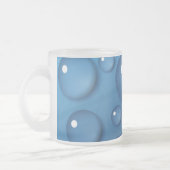 Blauwe waterdruppelstructuur matglas koffiemok (Links)