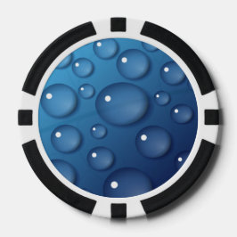 Blauwe waterdruppelstructuur poker chips