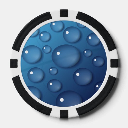 Blauwe waterdruppelstructuur poker chips (Voorkant)