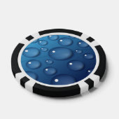 Blauwe waterdruppelstructuur poker chips (Enkel)