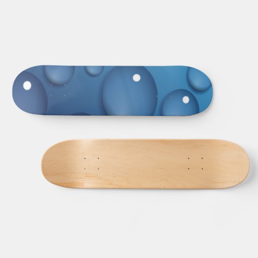 Blauwe waterdruppelstructuur skateboard (Horizontaal)