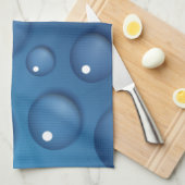 Blauwe waterdruppelstructuur theedoek (Quarter Fold)