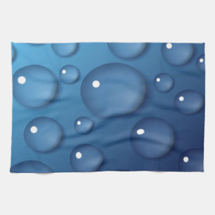 Blauwe waterdruppelstructuur theedoek