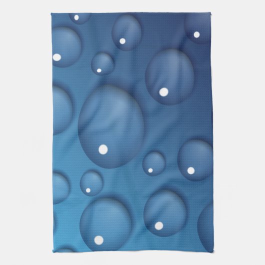 Blauwe waterdruppelstructuur theedoek (Verticaal)