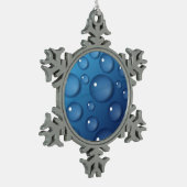 Blauwe waterdruppelstructuur tin sneeuwvlok ornament (Links)