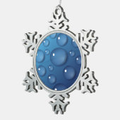 Blauwe waterdruppelstructuur tin sneeuwvlok ornament (Rechts)