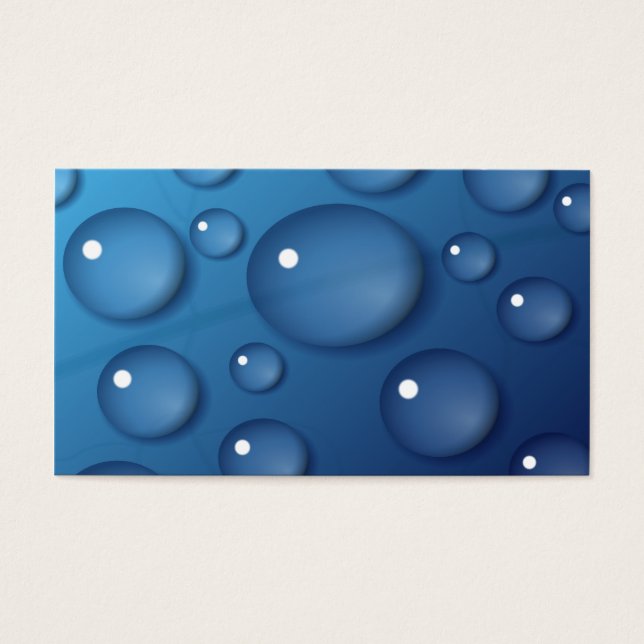 Blauwe waterdruppelstructuur visitekaartje (Voorkant)