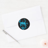 blauwe wateren ronde sticker (Envelop)