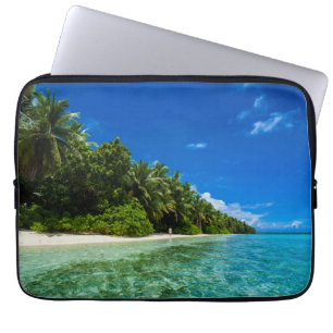Blauwe wateren van een tropisch strand laptop sleeve