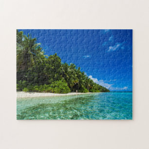 Blauwe wateren van een tropisch strand legpuzzel