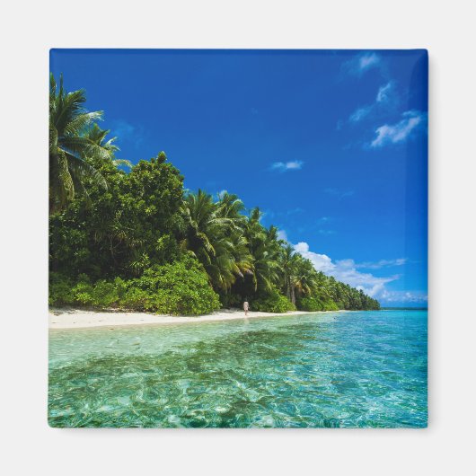 Blauwe wateren van een tropisch strand magneet (Voorkant)