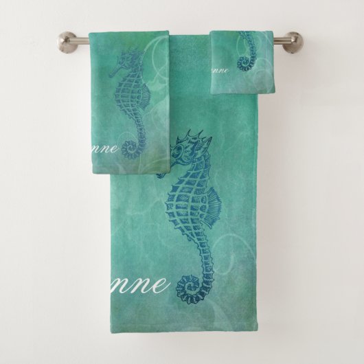 Blauwe wateren, zeepaard en Vlaanderen Bad Handdoek (Insitu)